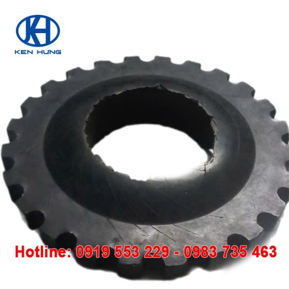 Bánh nhông cao su xe cơ giới